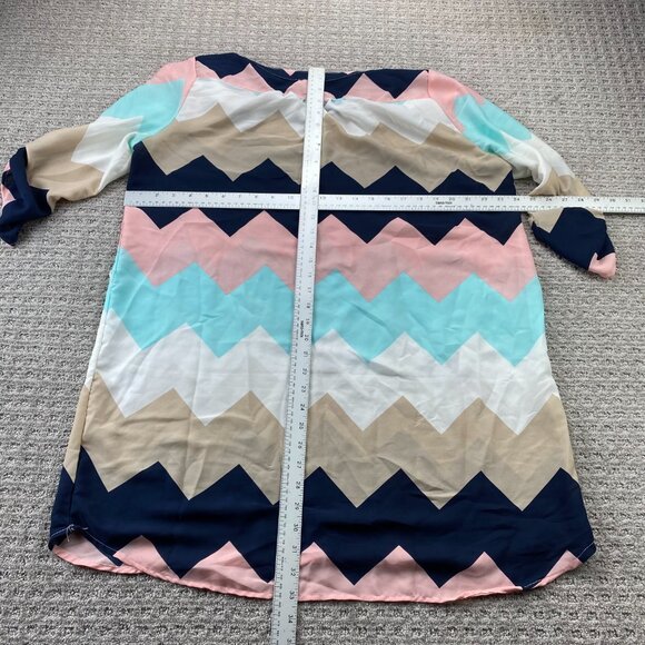 Ardene Women's Tunic Shirt Dress Size Extra Large XL Multicolor Zig Zag Patterrn - Picture 6 of 8